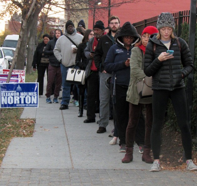 D.C. Residents Line Up to Cast Their Ballots on Election Day