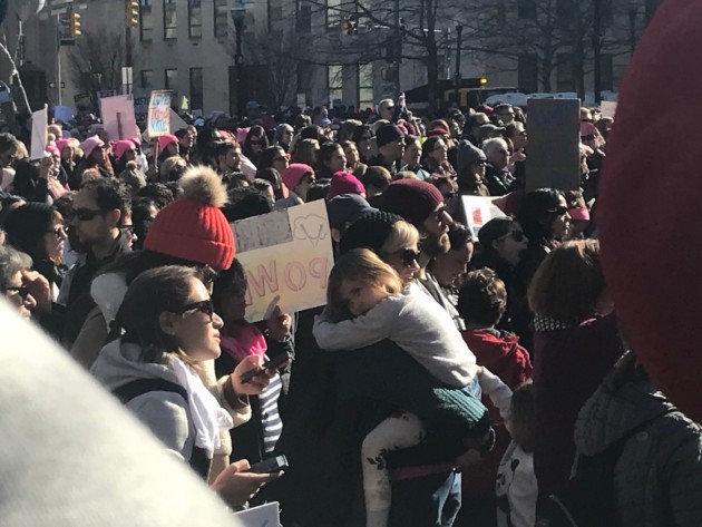 Mother, Daughters Protest  During Women’s March