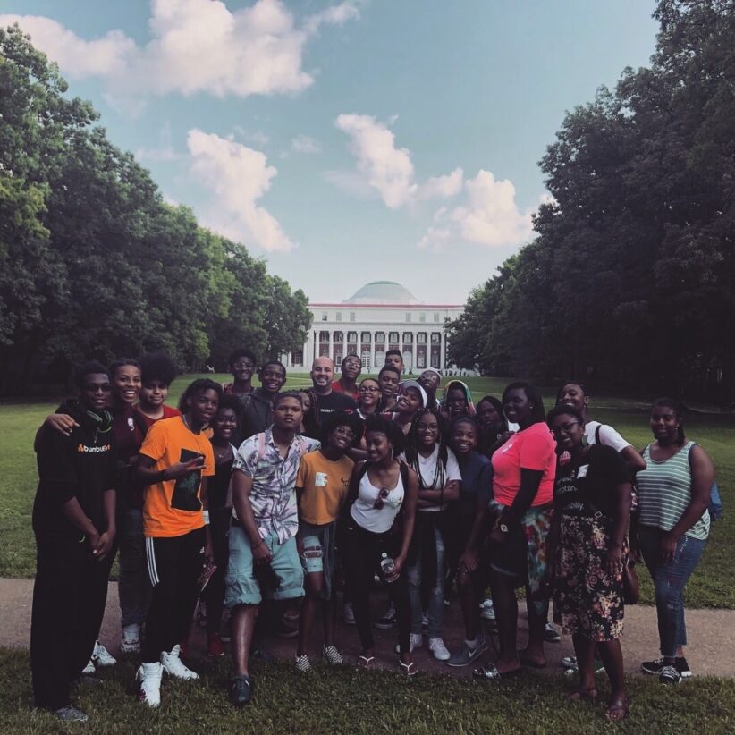 College Track New Orleans students at Vanderbilt University on their annual "On the Run College Tour" in 2018. Tiara Jones is centered. Photo courtesy: @collegetrackneworleans on Instagram.