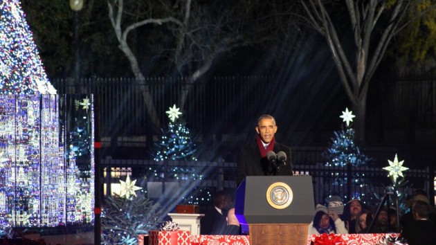 President Obama, Family Light the National Christmas Tree for the Final Time