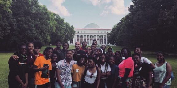 College Track New Orleans students at Vanderbilt University on their annual "On the Run College Tour" in 2018. Tiara Jones is centered. Photo courtesy: @collegetrackneworleans on Instagram.
