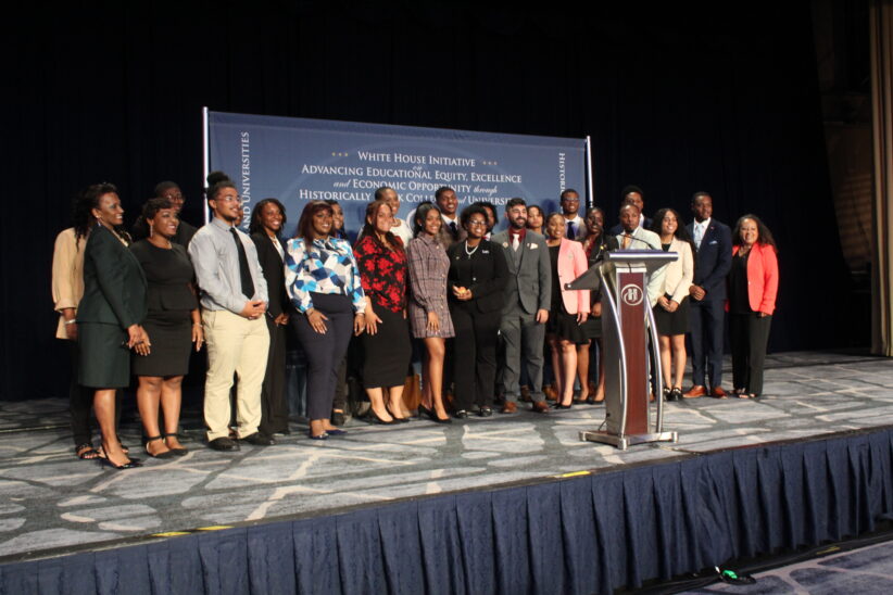 White House HBCU Scholars and White House HBCU Initiative staff pose for a photo at the 2022 White House National HBCU Conference.