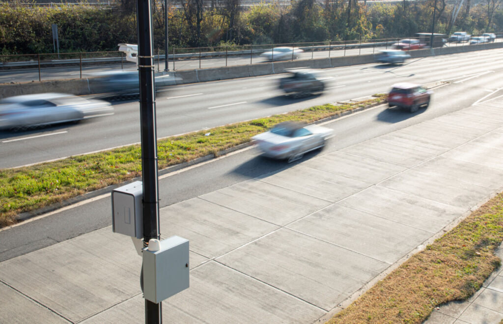 Automated traffic enforcement speed camera on Kenilworth Avenue NE southbound (Photo: Keith Golden Jr./ HU News Service)