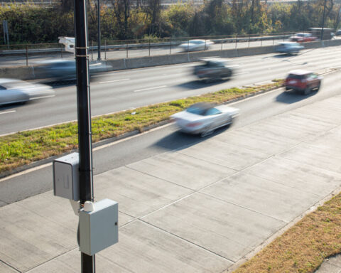 Automated traffic enforcement speed camera on Kenilworth Avenue NE southbound (Photo: Keith Golden Jr./ HU News Service)
