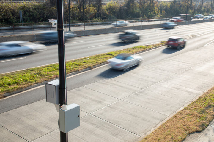 Automated traffic enforcement speed camera on Kenilworth Avenue NE southbound (Photo: Keith Golden Jr./ HU News Service)