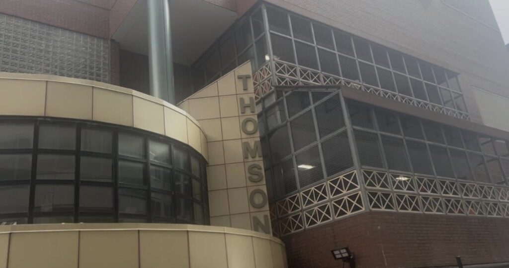 The exterior of Thomson Elementary School in Ward 2, where students gather each week for Power Readers sessions. (Photo: Faith Harper/HU News Service)