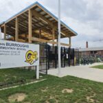 Burroughs Elementary School, located in the Brookland neighborhood of Ward 5, is undergoing a modernization that is scheduled to be completed in 2027. (Photo: Myla S. Roundy/HU News Service)