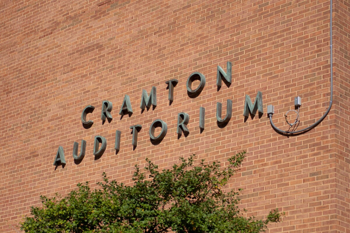 The outside of Cramton Auditorium on Howard University's campus. (Carter Beckles/The Hilltop)