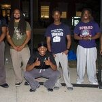Members of the Howard University Calisthenics Club pose for a picture on Oct. 21 outside of Frederick Douglass Memorial Hall. (Brycen Bracy/The Hilltop)