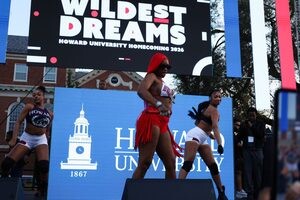 Sexyy Red performing at Howard Homecoming Yardfest on Oct. 16. (Paige Kiarie/The Hilltop)