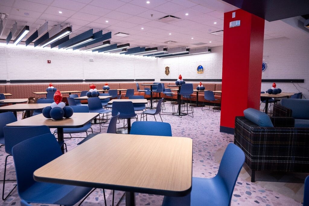 Newly renovated seating area located in PunchOut. (Photos courtesy of Office of University Communications)