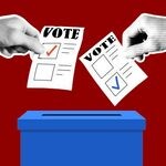 People casting their ballots. (Graphic by Eva-Sychell Mitchell/The Hilltop)